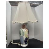 Hand Decorated Glazed Ceramic Lamp