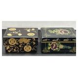 (2) Fancy Vintage Wooden Boxes w/Lids