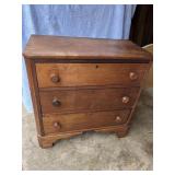 Outstanding Rare Walnut 3-Drawer Chest
