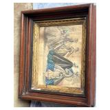 Antique Deep Well Walnut Framed Godey Fashion