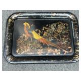 Vintage Colorful Tray with a Bird