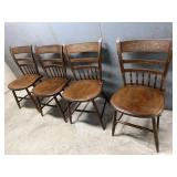 Set of (4) Signed Hitchcock Chairs