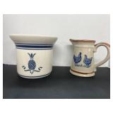 (2) Pieces of  Pottery (Pitcher & a Planter)