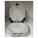 Lot of (4) Pierced Porcelain Plates