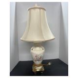 Fancy Ceramic Floral Design Lamp W/ Shade