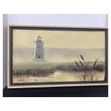 Framed Lighthouse Canvas Oil  Painting