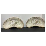 Vintage (2) Ornate Side Plates Gold Trim