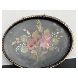 Hand Painted Metal Tray With Wall Hook