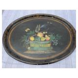 Vintage Toleware Tray w/Hanging Rack
