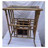 Vintage Bamboo Magazine Stand/Lamp Table