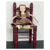 Vintage Doll With Chair