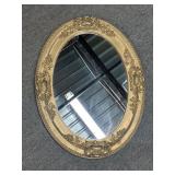 Fancy Gold Framed Oval Mirror