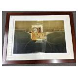 HUGE FRAMED AND MATTED CONTEMPORARY ART