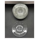 Set of (12) Etched Crystal Desert Plates