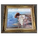 FANCY FRAMED SIGNED IMPRESSIONISTIC OIL PAINTING
