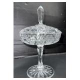 Fine Crystal Compote Candy Dish with Lid