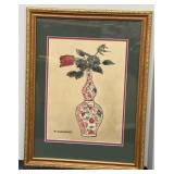 Fancy Framed & Matted Watercolor Still Life