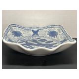 Signed Stoneware Asian Serving Bowl