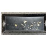 Vintage Double Handled Black Tray