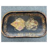 Vintage Fancy Decorated Black Tray