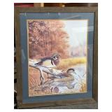 Framed Matted Duck Artwork Signed