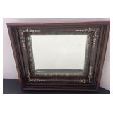 Antique Walnut Deep Welled Beveled Mirror