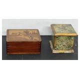(2)  Miniature Boxes With Hinged Lids
