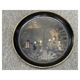 Vintage Round Asian Themed tray