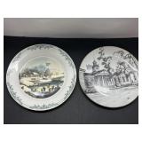 (2) Porcelain Plates (Currier & Ives, etcï¿½)