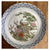 Signed 10inch Oriental Porcelain Bowl w/Peacock