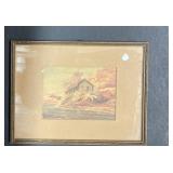 Framed Vintage Artist Signed Island Art