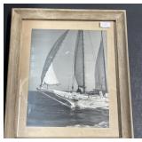 Framed Vintage Photo of a Sailboat
