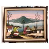 Signed Oil on Canvas Tropical Water Scene