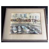 FRAMED and MATTED ART - BOATS in the WATER