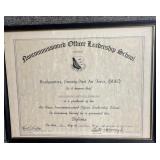 Framed Vintage Military Certificate