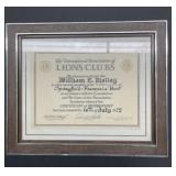Framed Vintage Certificate