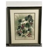 Framed ,Matted, Signed, Floral Artwork