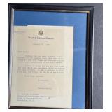 Framed Vintage Senatorial Political Letter