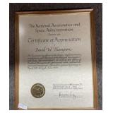 Framed Vintage Government Certificate