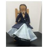 Vintage Doll with Ladder-back Chair