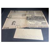 Vintage Ephemera  (2) Pieces