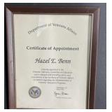 Framed Vintage Certificate