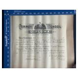 Vintage diploma 1925