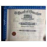 Vintage diploma 1927