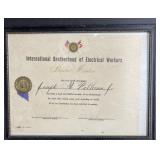 Framed Vintage Certificate