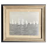 Framed Vintage Photo with Sailboats