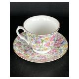 Crown Trent Fine Bone China Pink Floral Cup &