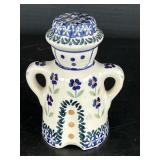 Blue/White Porcelain Salt/Pepper Figural Dispenser