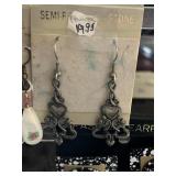 Pair Vintage Silver Tone Earrings