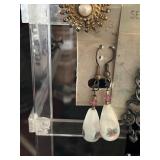 Pair Vintage Earrings with Flowers